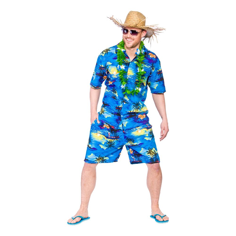 Hawaii Partygutt Blå Drakt