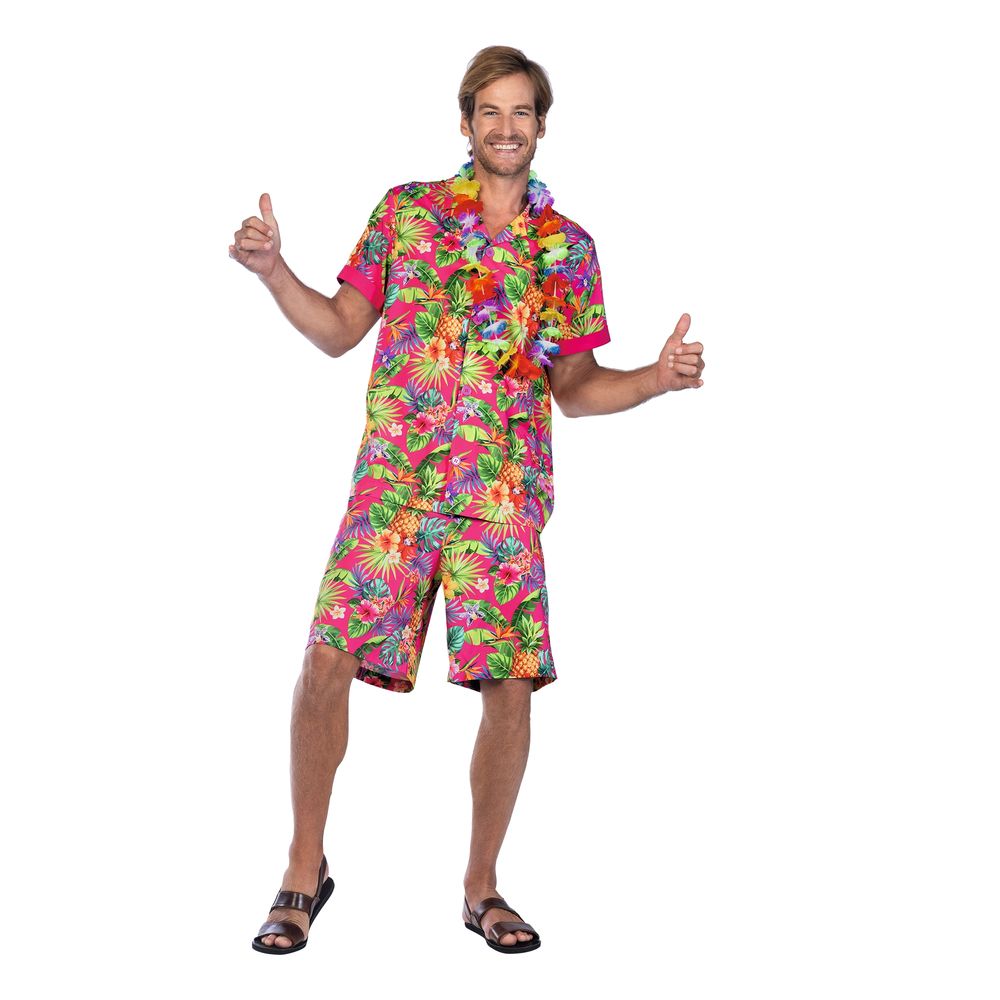 Hawaii Rosa Partygutt Kostyme