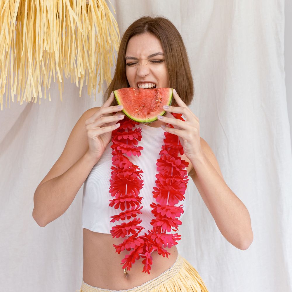 Hawaii-krans Mørk Lyserød