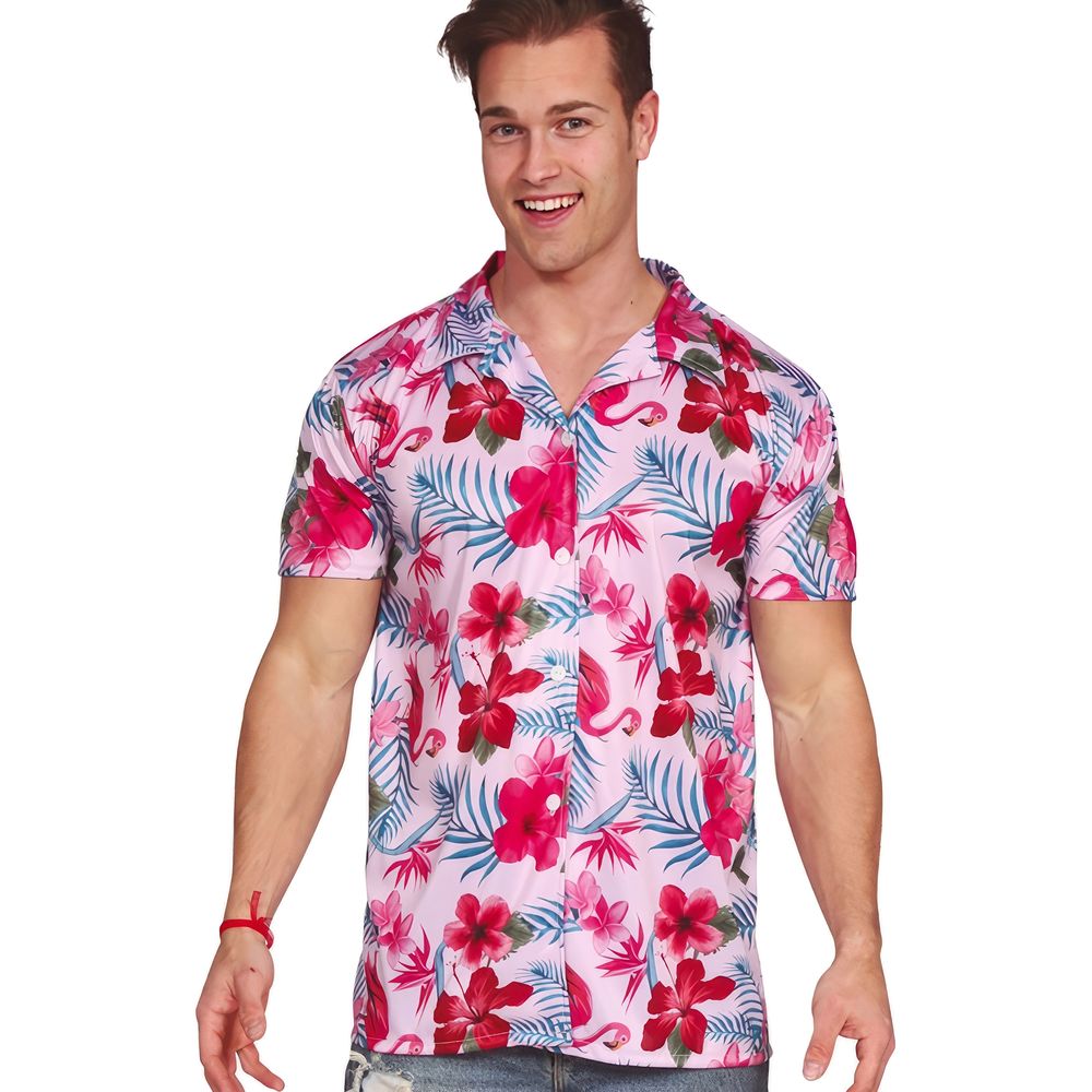 Hawaiiskjorte Flamingo