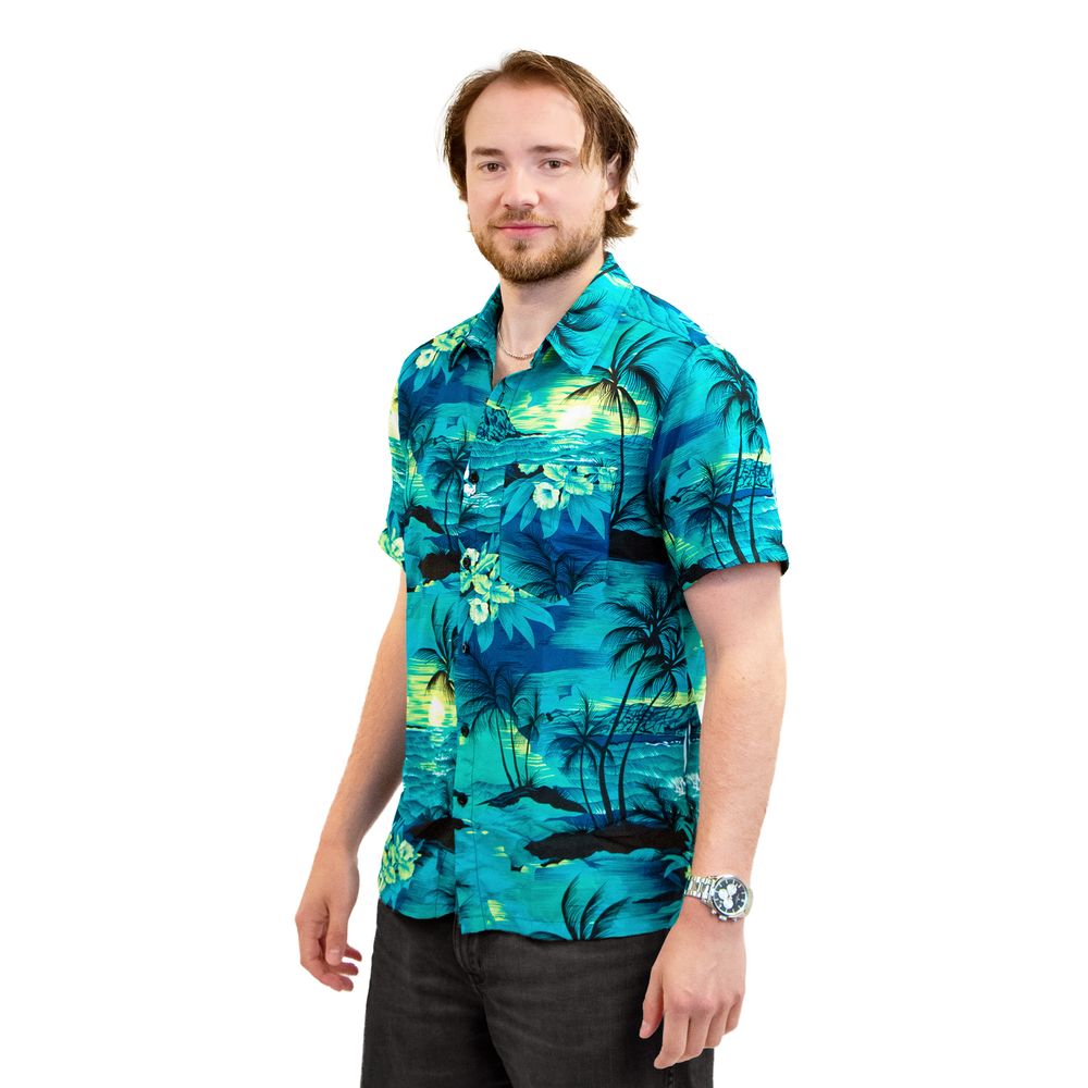 Havaijipaita Miehet Turkoosi