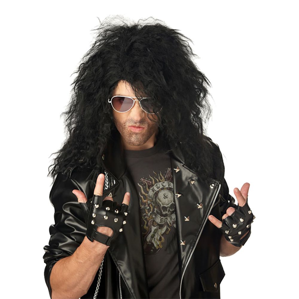 Heavy Metal Rokkari Peruukki Musta