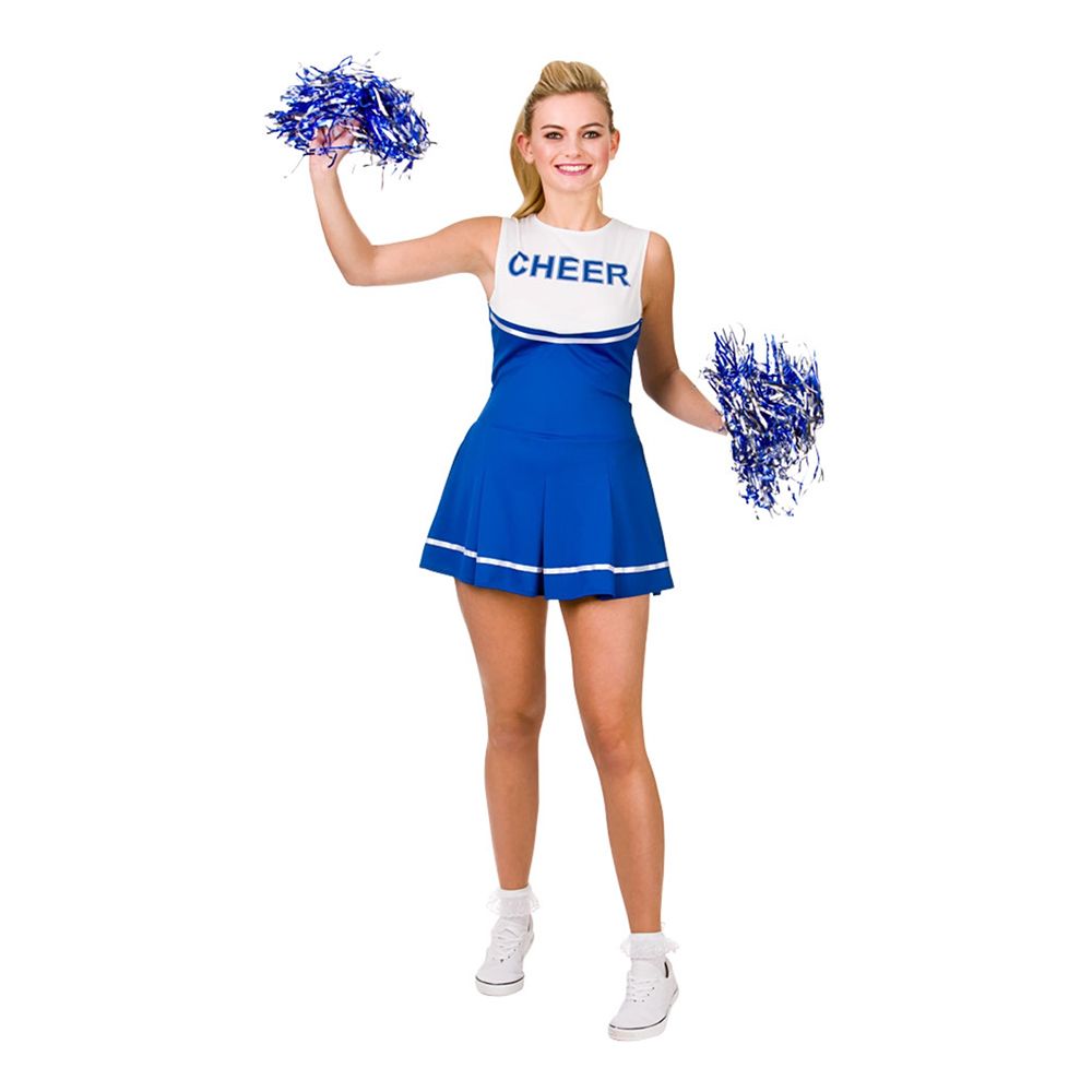 Cheerleader Sini/Valkoinen Naamiaisasu