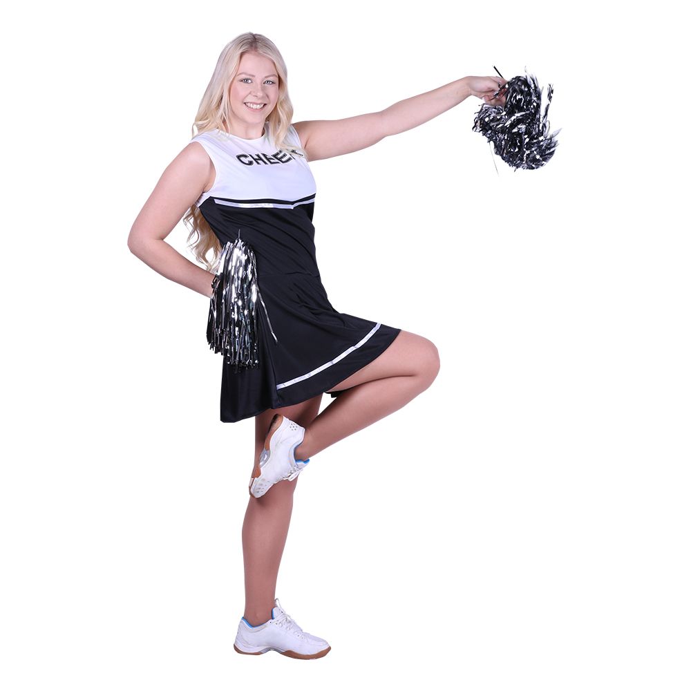 Cheerleader Svart/Hvit Kostyme