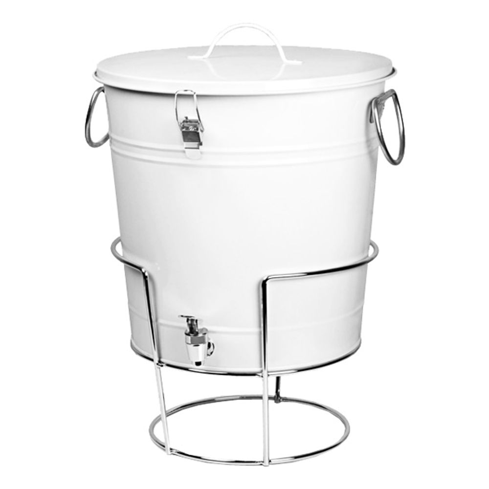 Hink Vit Drinkdispenser med Ställ