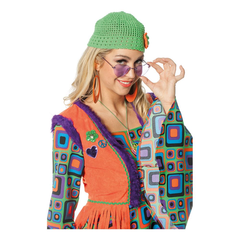 Hippie Dame Kostyme Oransje