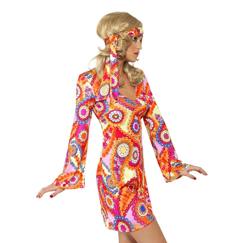 Hippie Flerfarget Kostyme