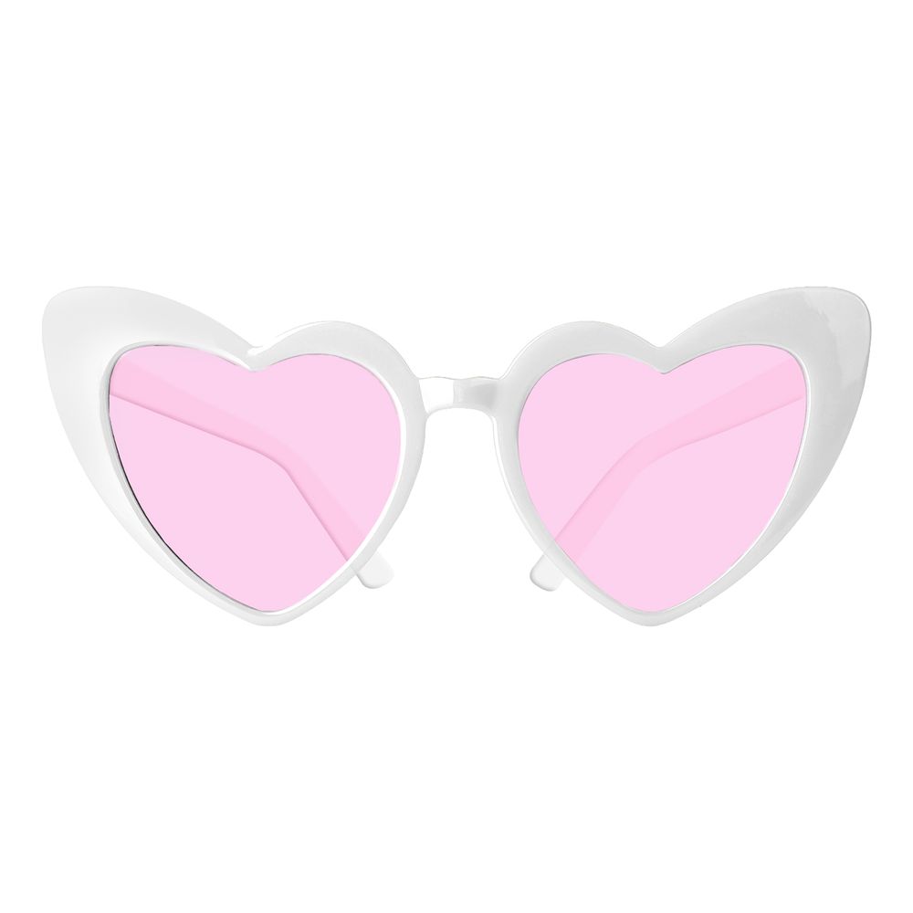 Hjärtglasögon Retro Vit/Rosa