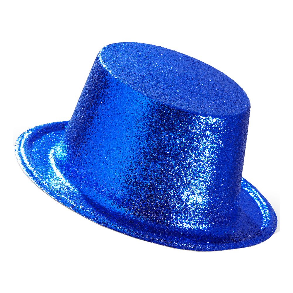 Flosshatt glitter blå