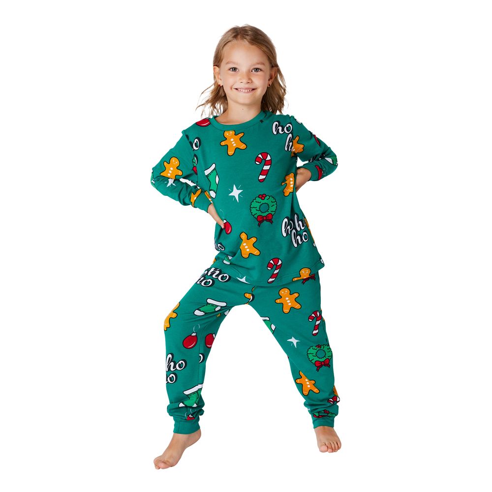 Hohoho Grön Julpyjamas för Barn