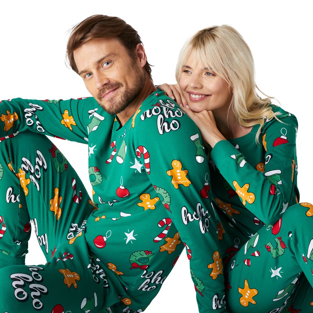 Hohoho Grønn Julepysjamas Herre