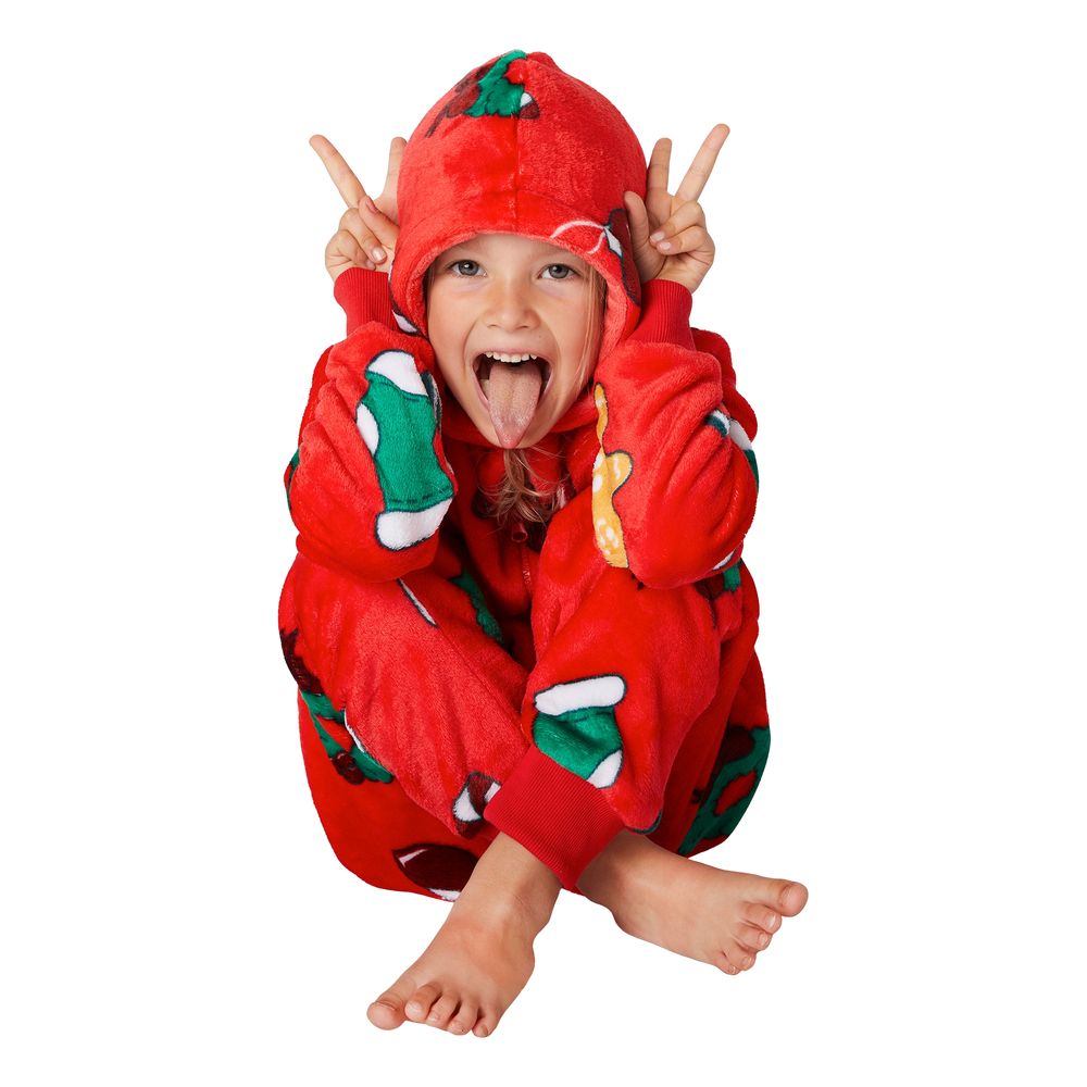 Hohoho Röd Onesie för Barn