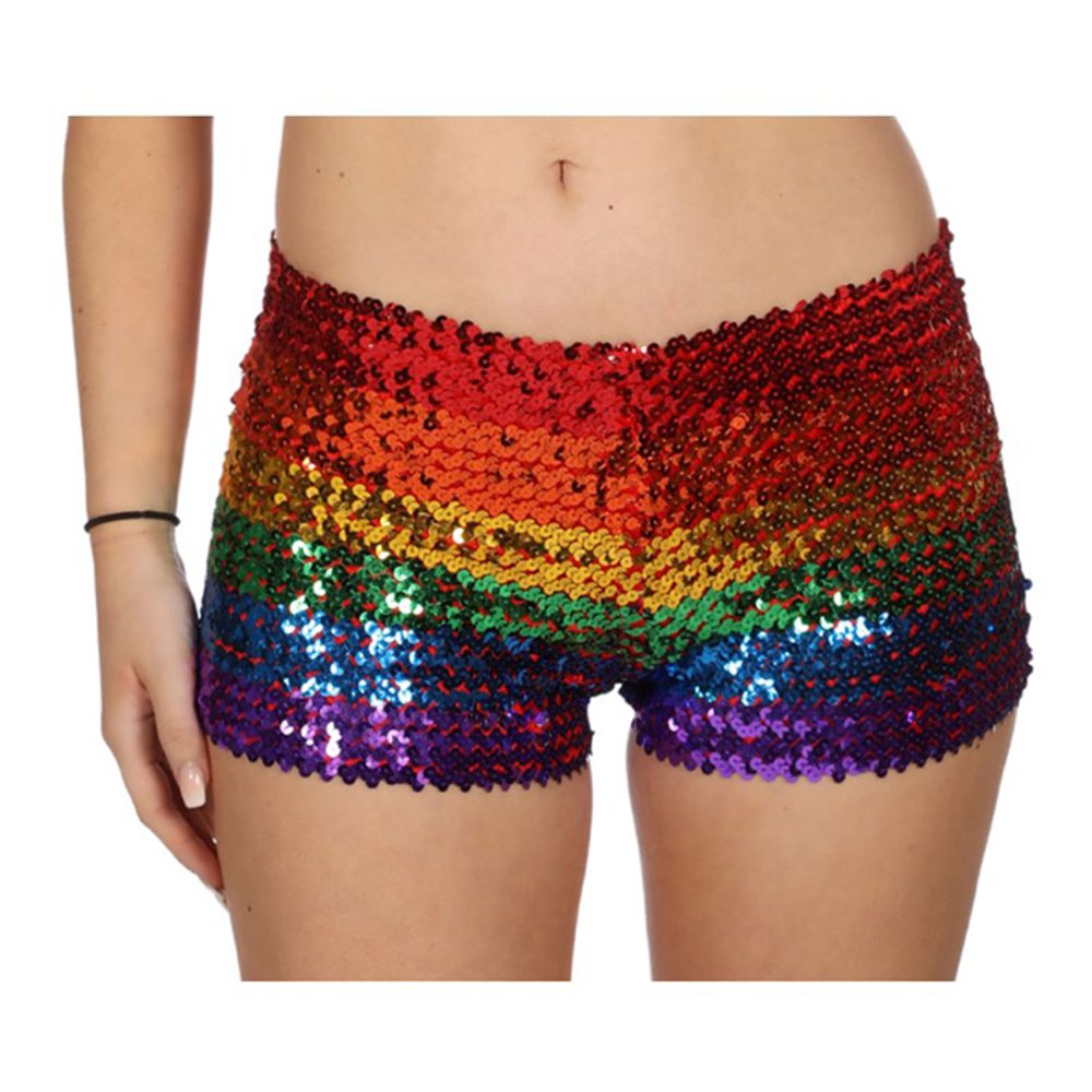 Hotpants Paljett Regnbågsfärgade