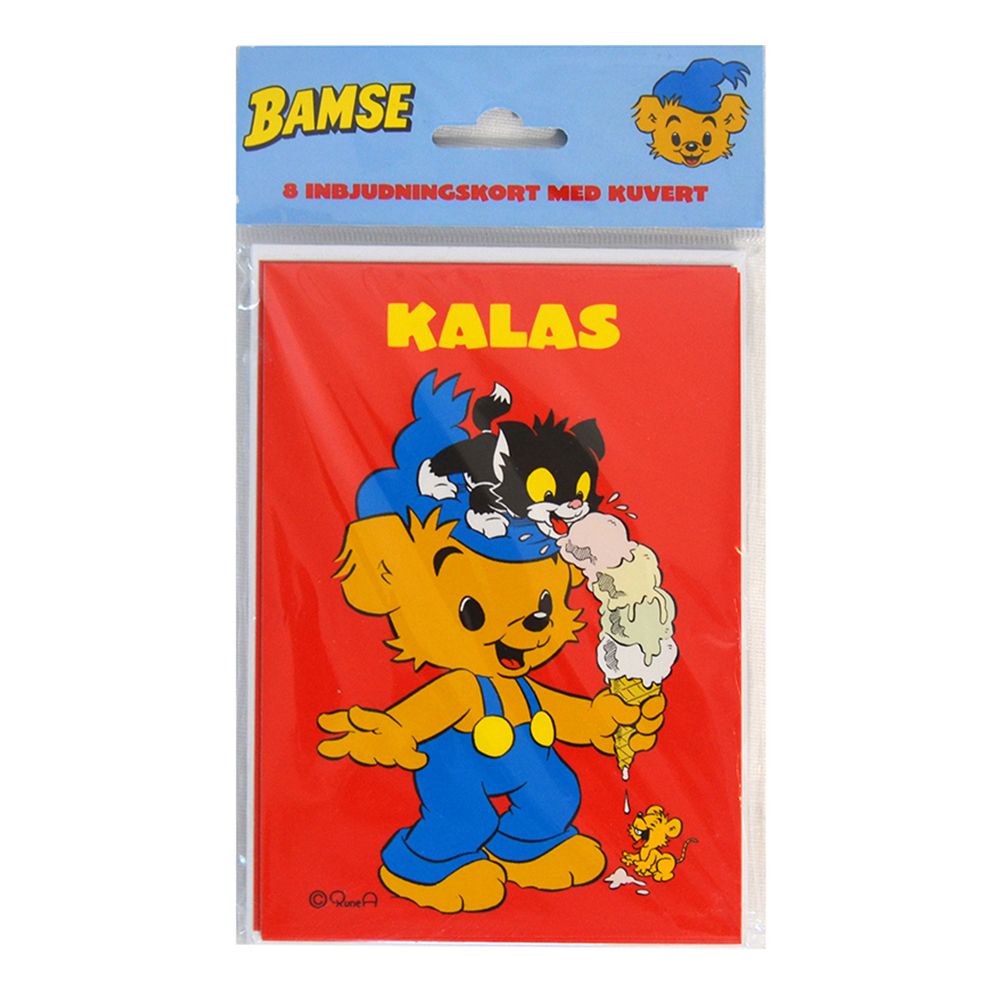Inbjudningskort Bamse med Kuvert