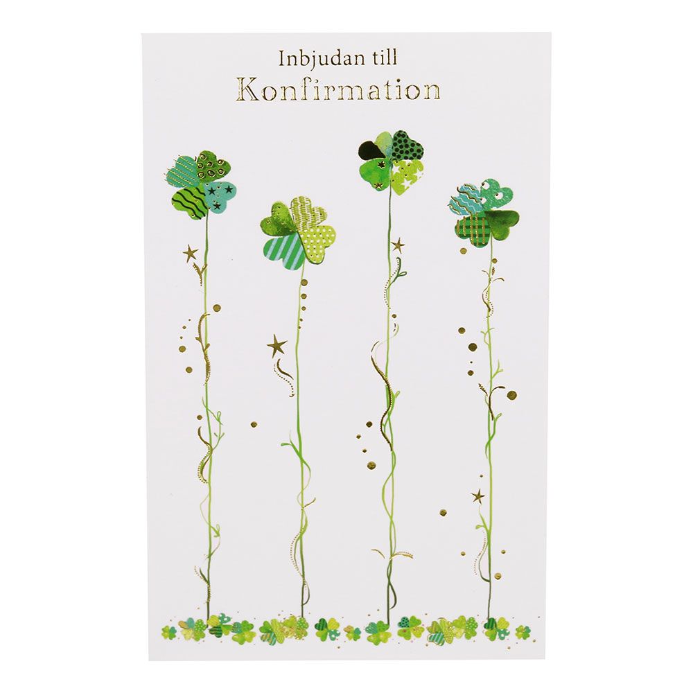 Inbjudningskort Konfirmation Blommor