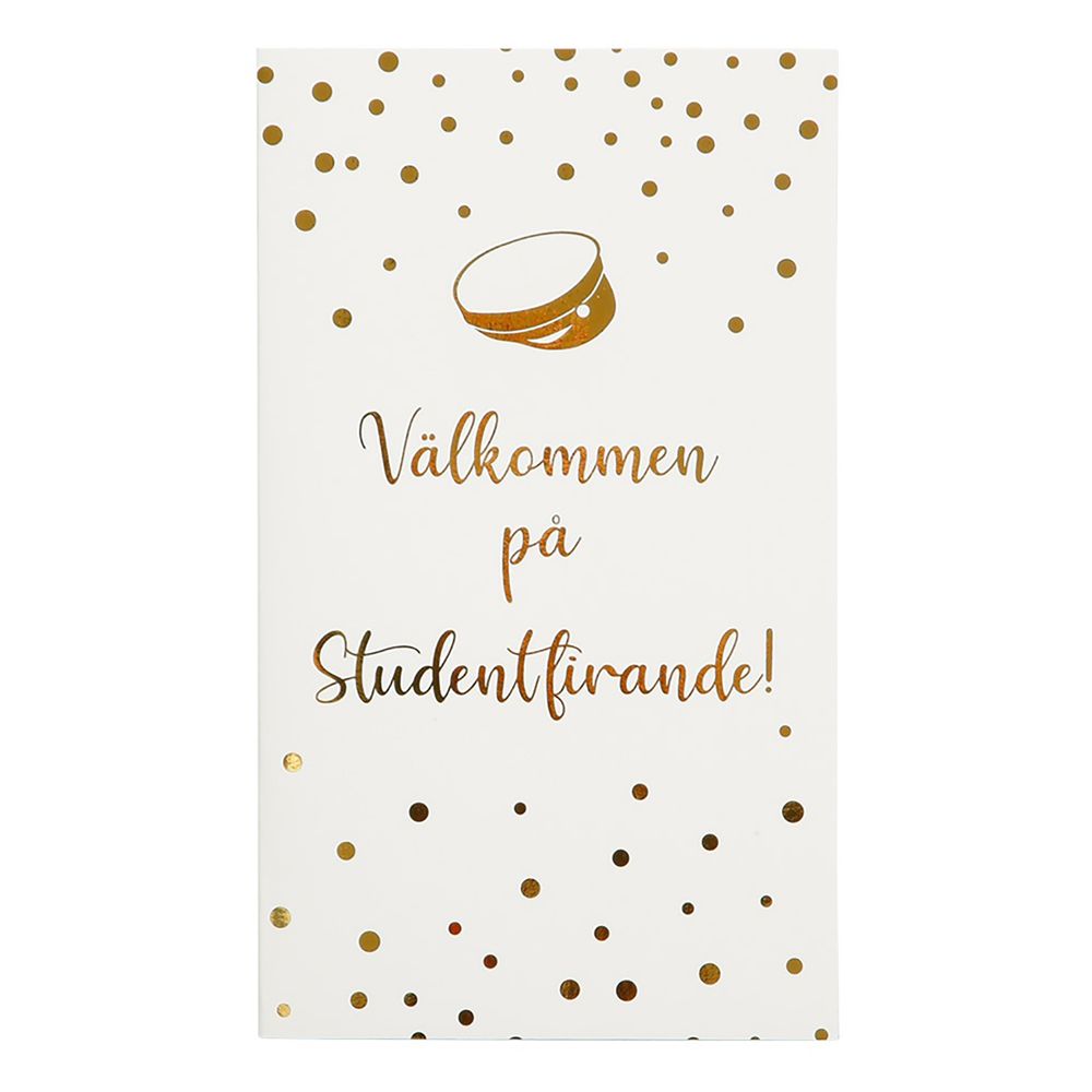 Inbjudningskort Studenten Guld