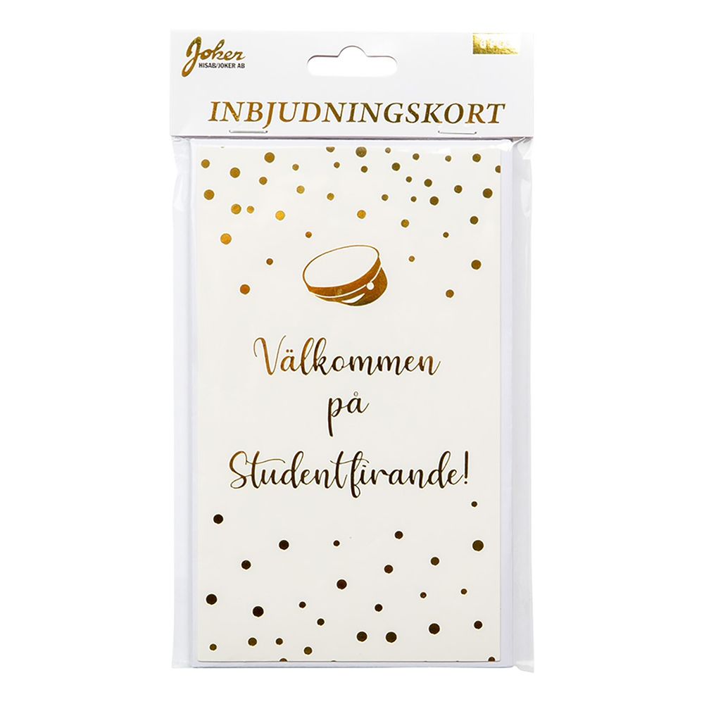 Inbjudningskort Studenten Guld