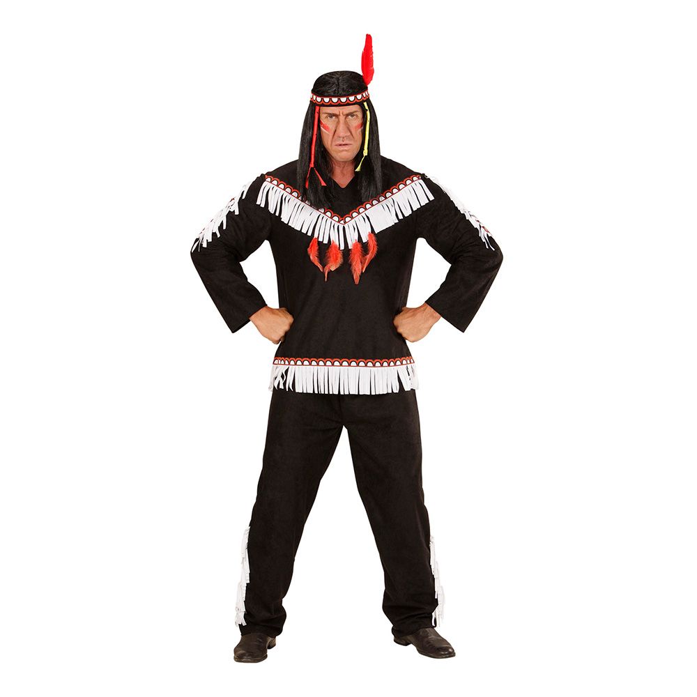 Native American Svart Drakt