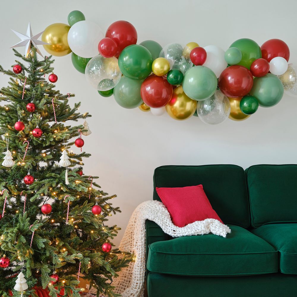 Jul Ballonbue Grøn/Rød/Guld