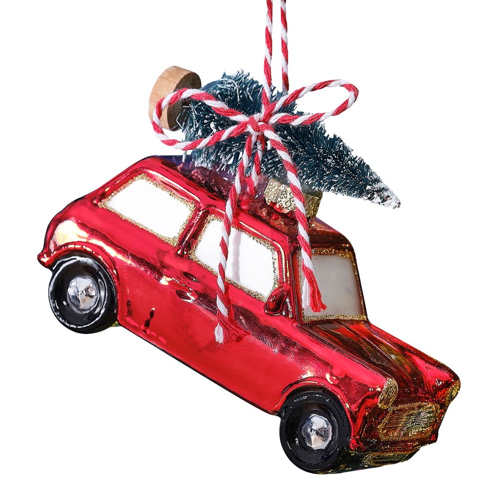 Joulukuusenkoriste Auto Kuusella