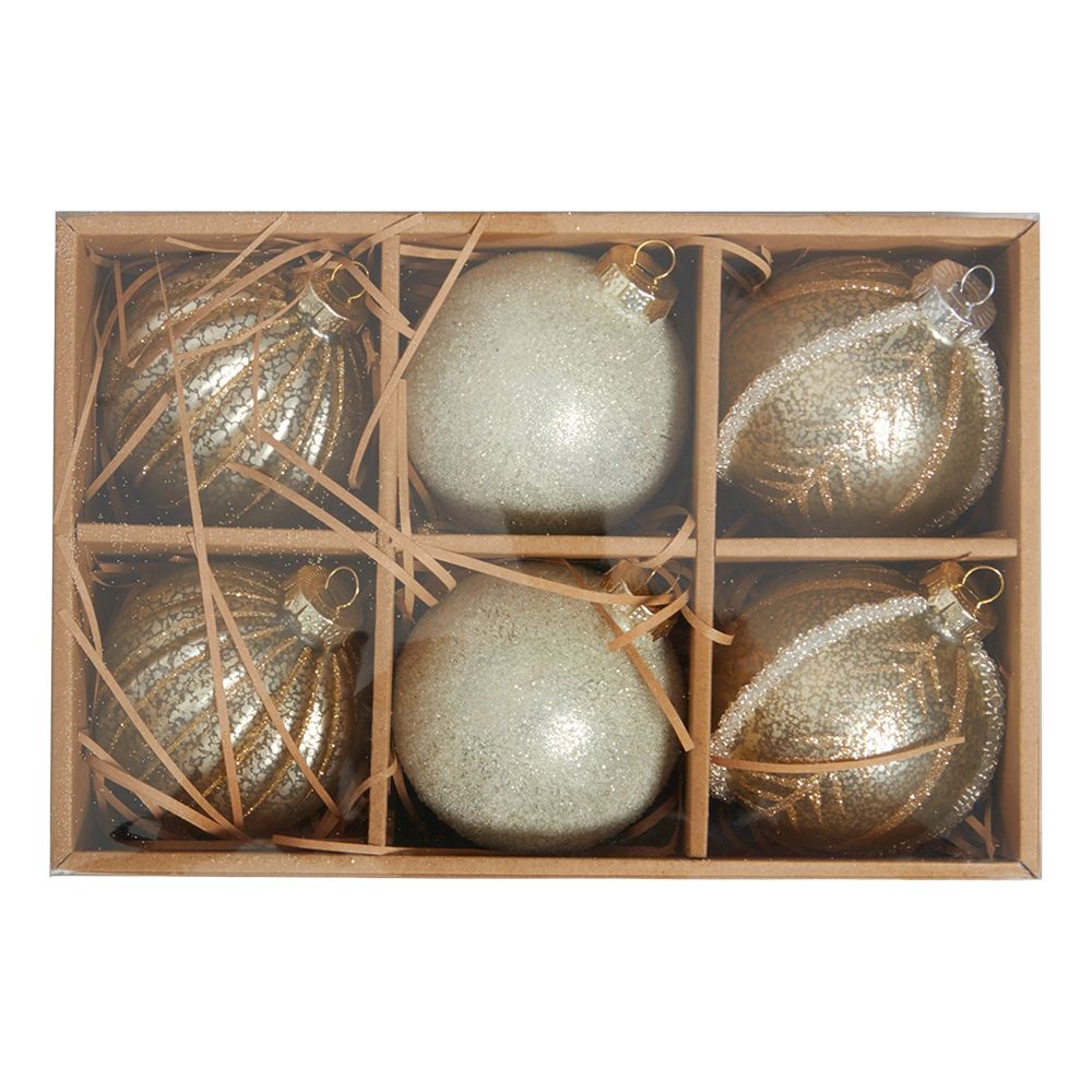 Julekuler Glitter Gull Mix