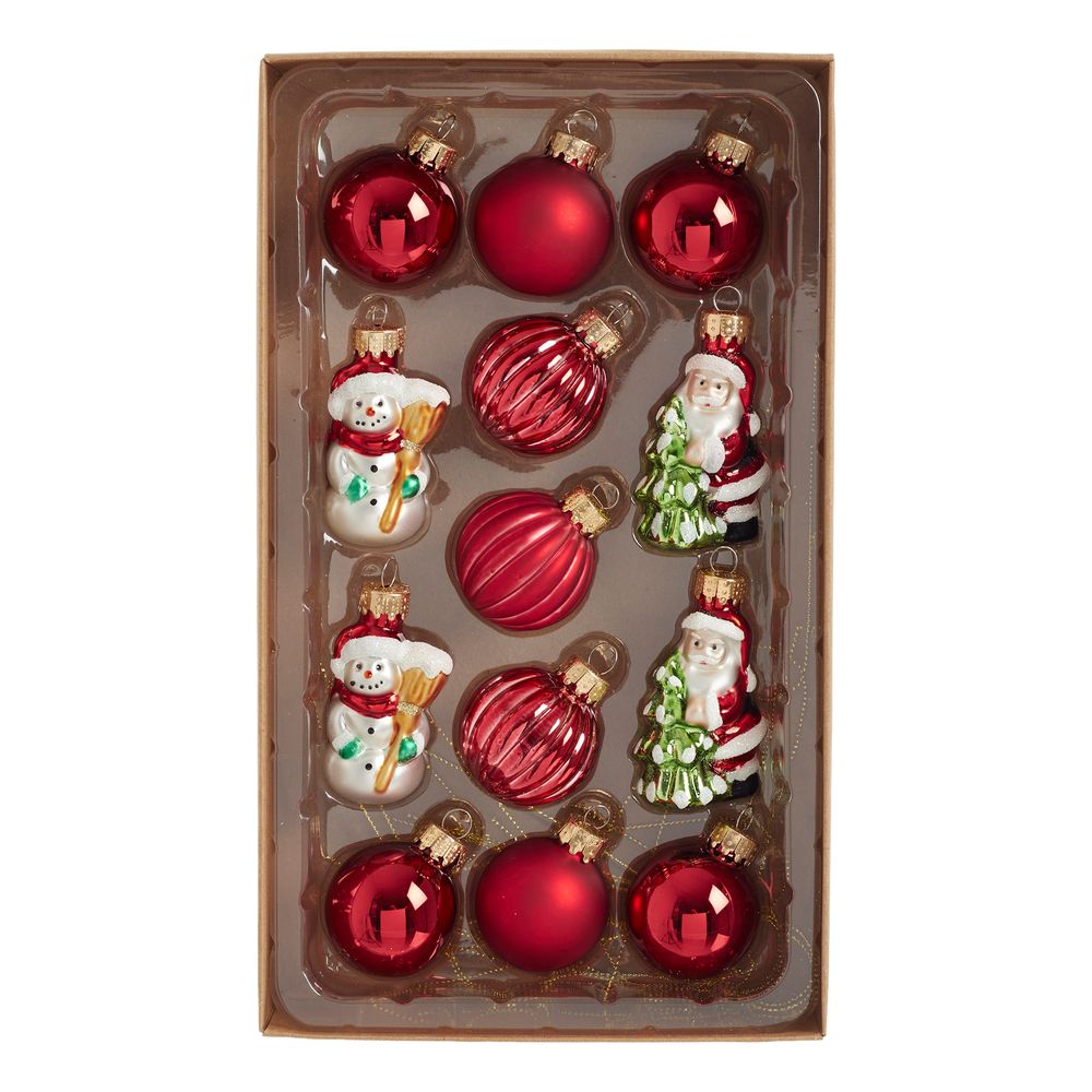 Julgranskulor Mini Röd Mix