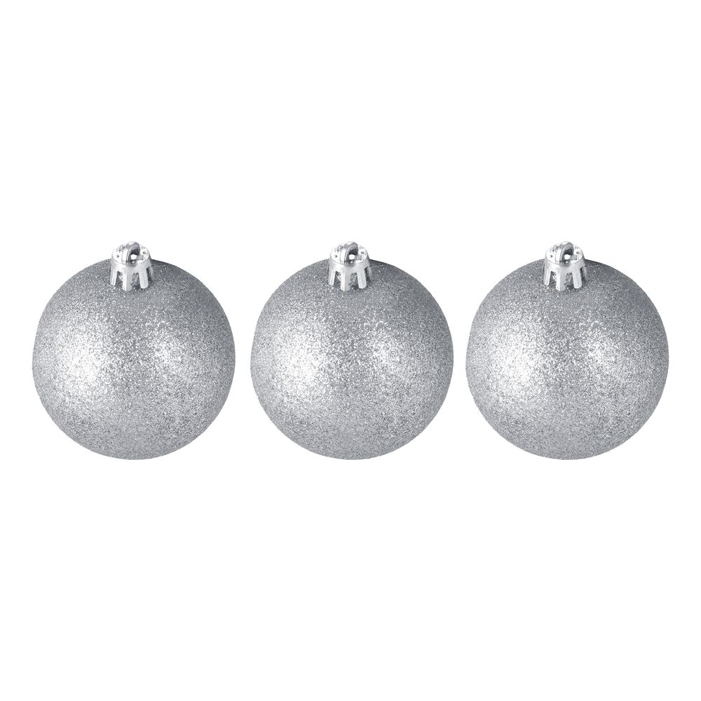 Julgranskulor Silver Glittriga