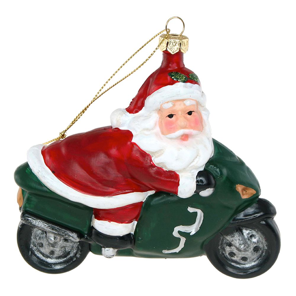 Juletræspynt Julemand På Motorcykel