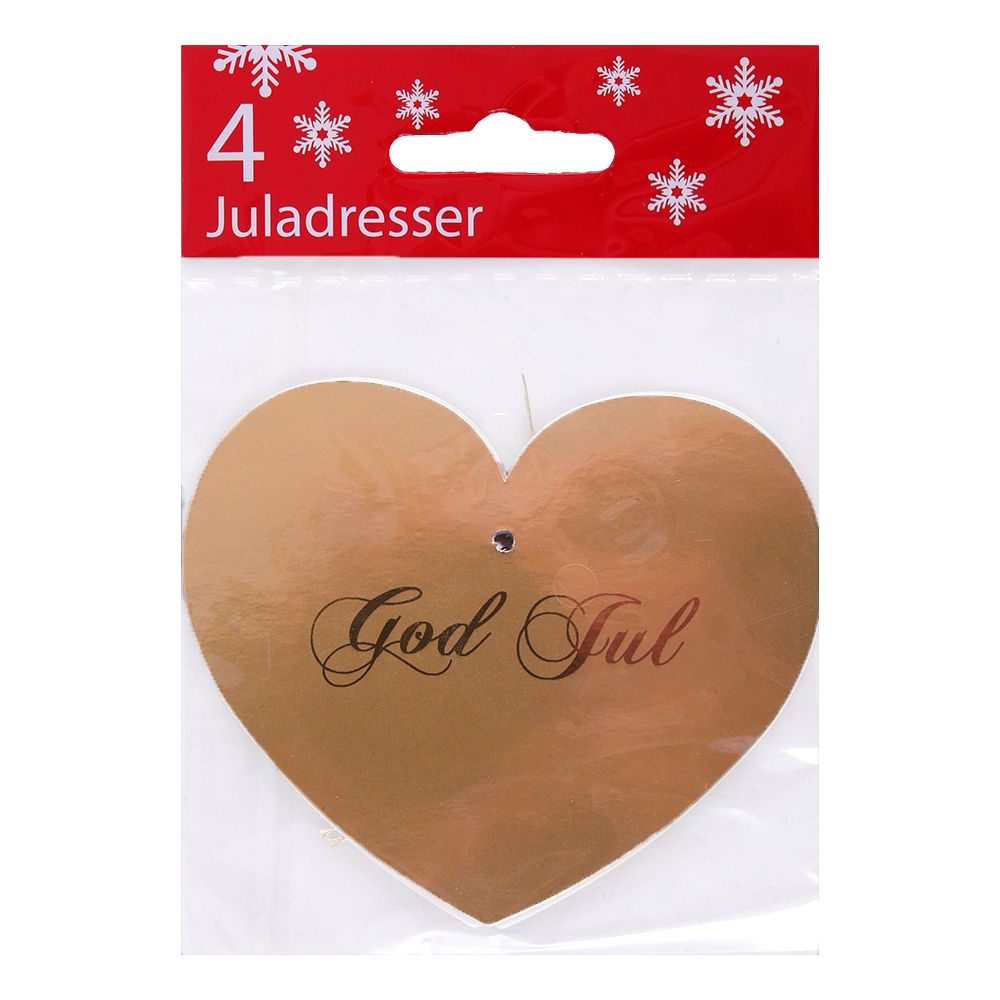 Julklappsetiketter Hjärta