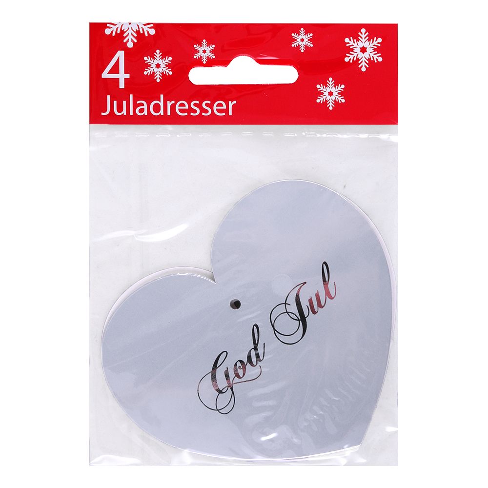 Julklappsetiketter Hjärta