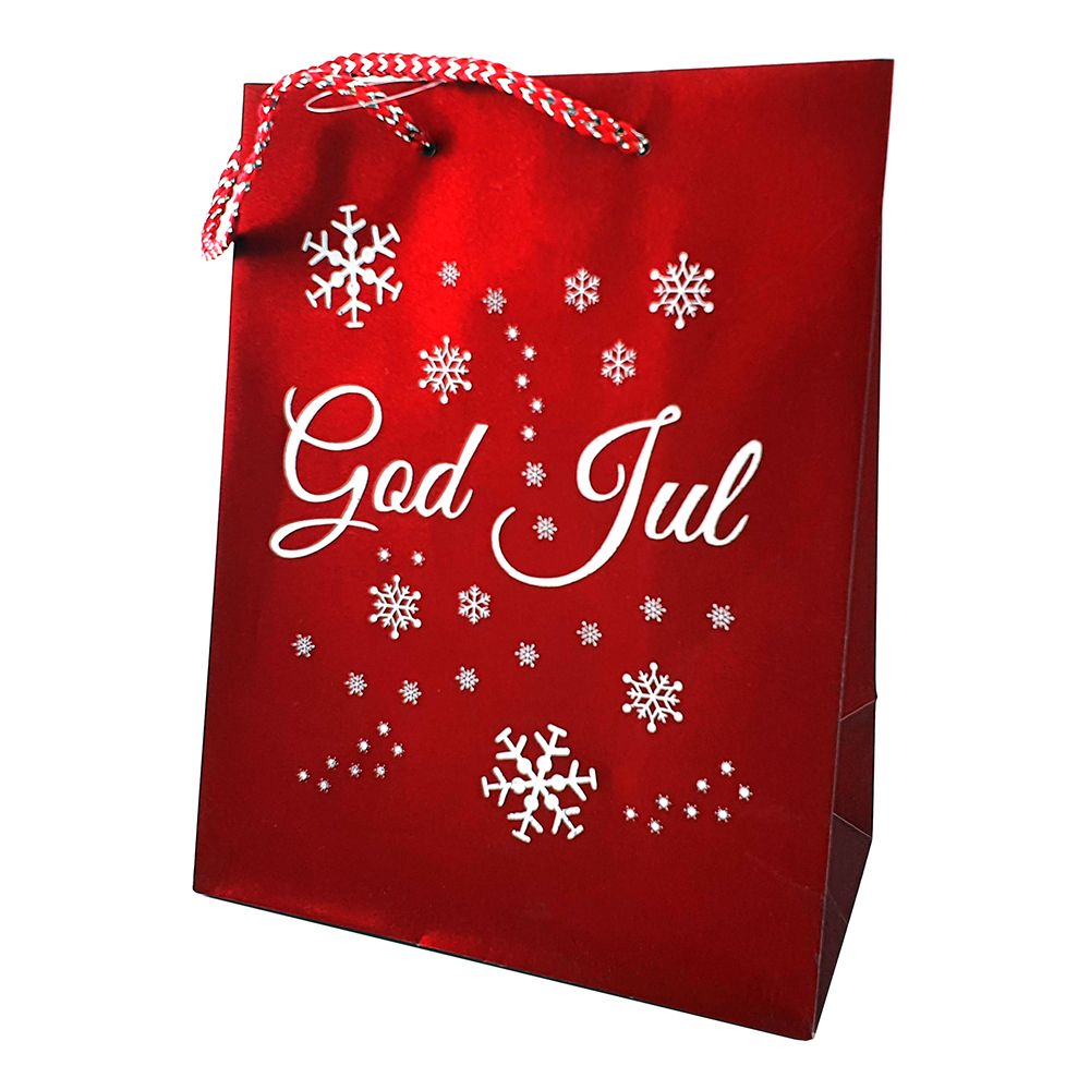 Joulupussi God Jul Punainen Kimalle