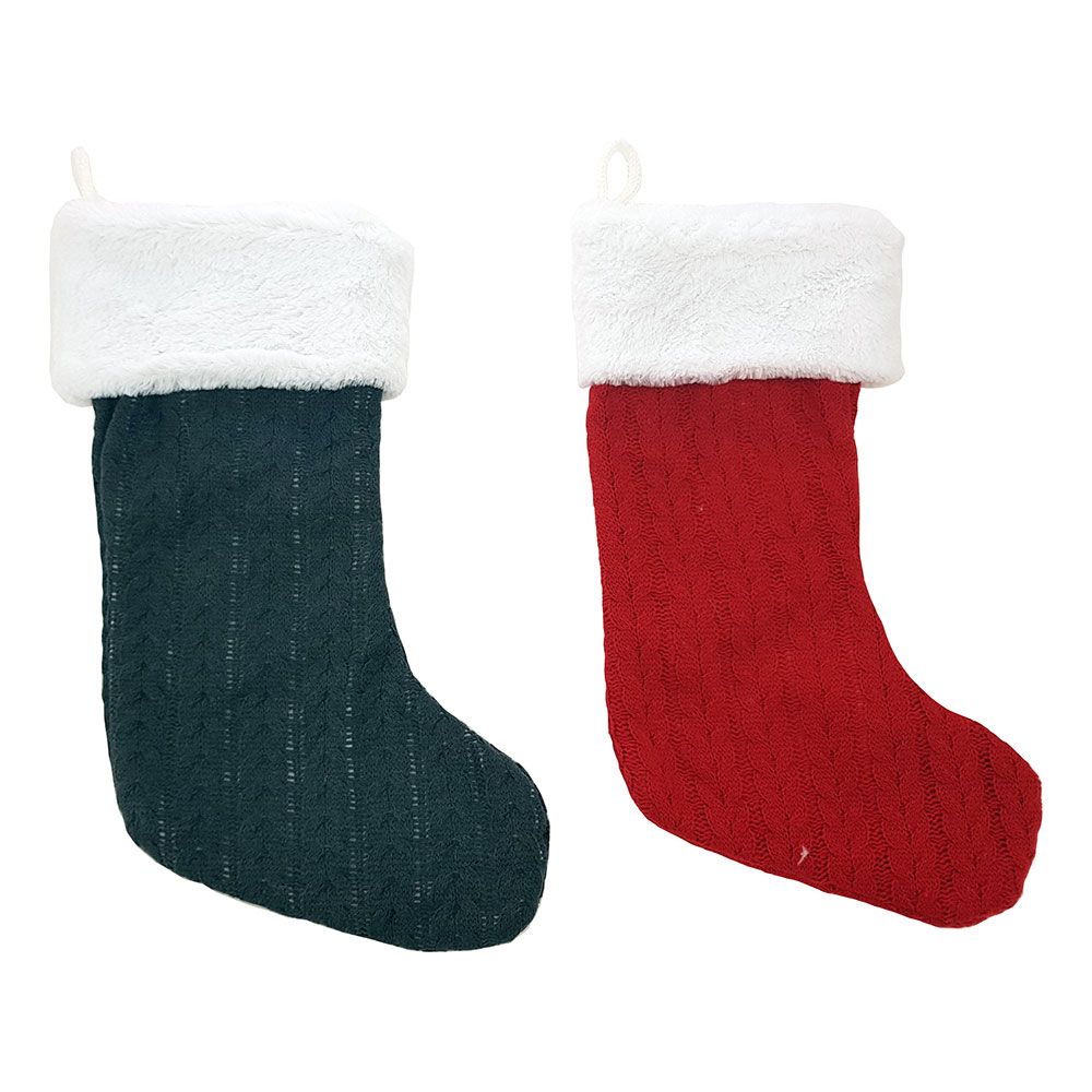 Julstrumpa Röd/Grå