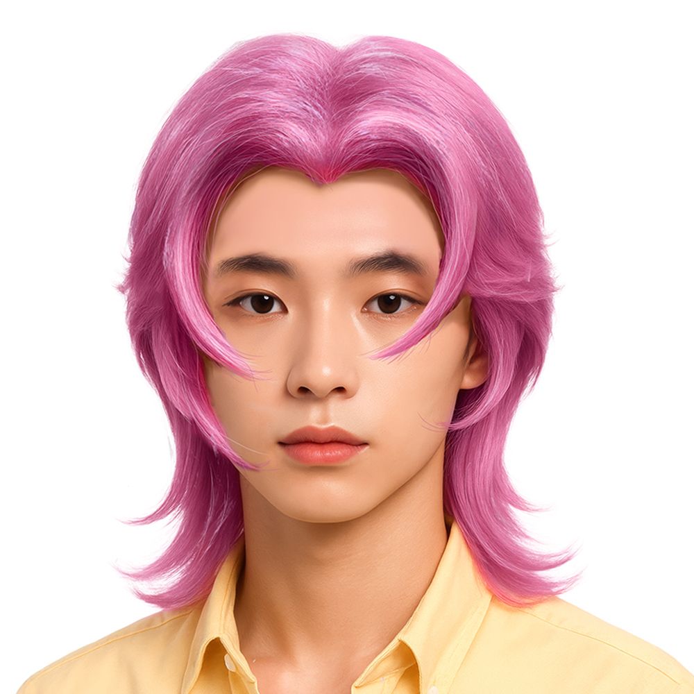 K-pop Rock Lyserød Paryk