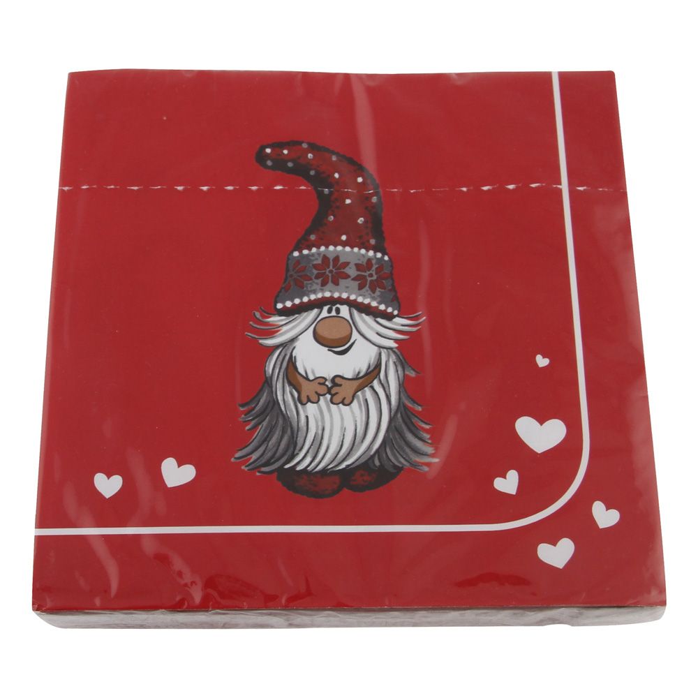 Kaffeservetter Tomte Röda