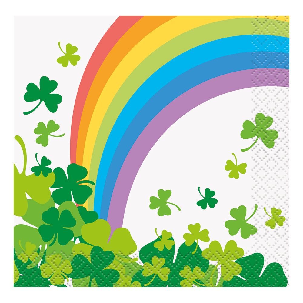 Kaffeservietter St. Patrick's Day Regnbue