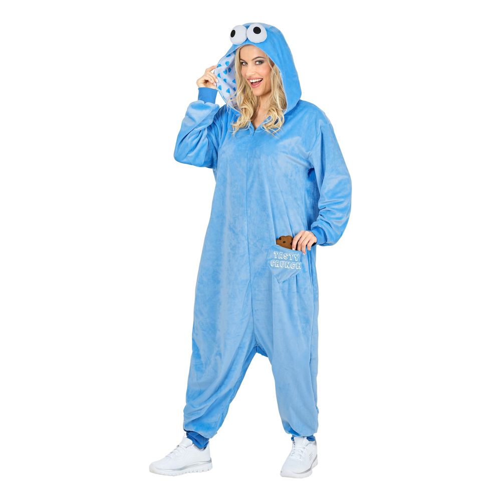 Kakmonster Blå Onesie Kostume