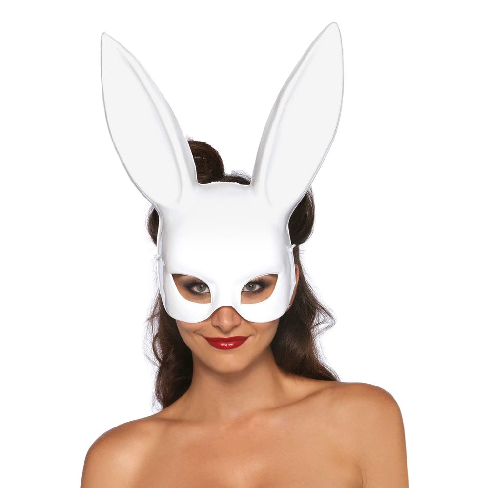 Kanin Teatermaske Hvit Deluxe