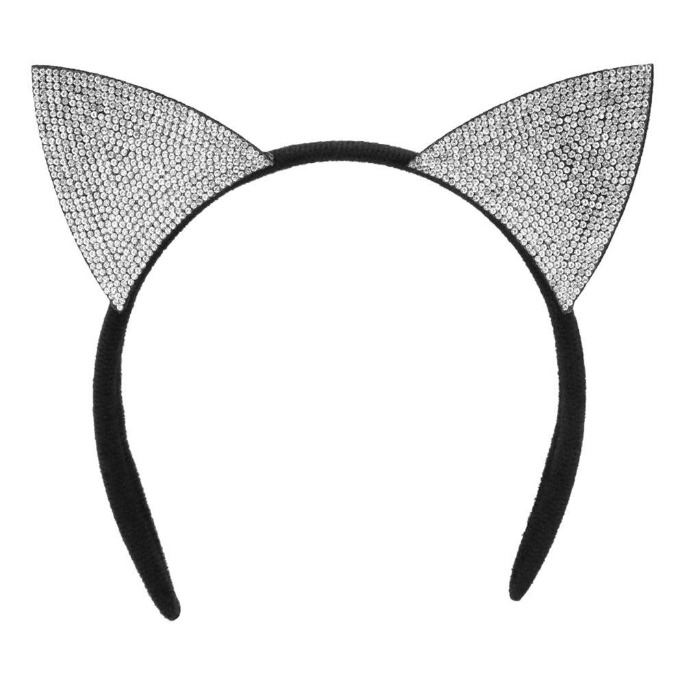 Hårbøjle Katteører & Choker Strass