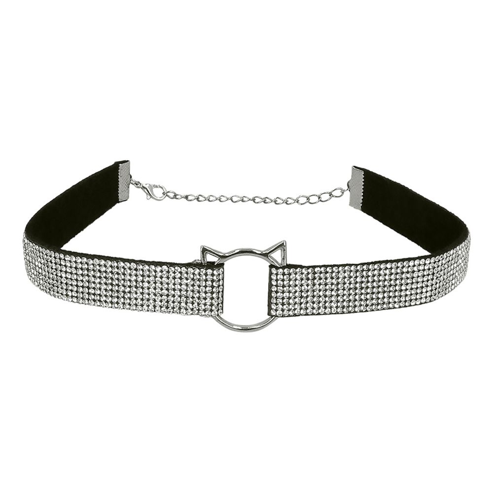 Hårbøjle Katteører & Choker Strass