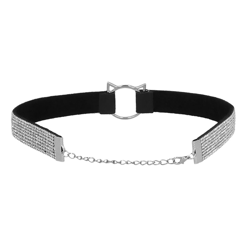 Hårbøjle Katteører & Choker Strass