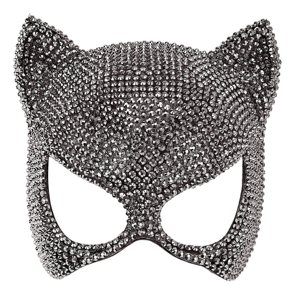 Kat Halvmaske med Strass