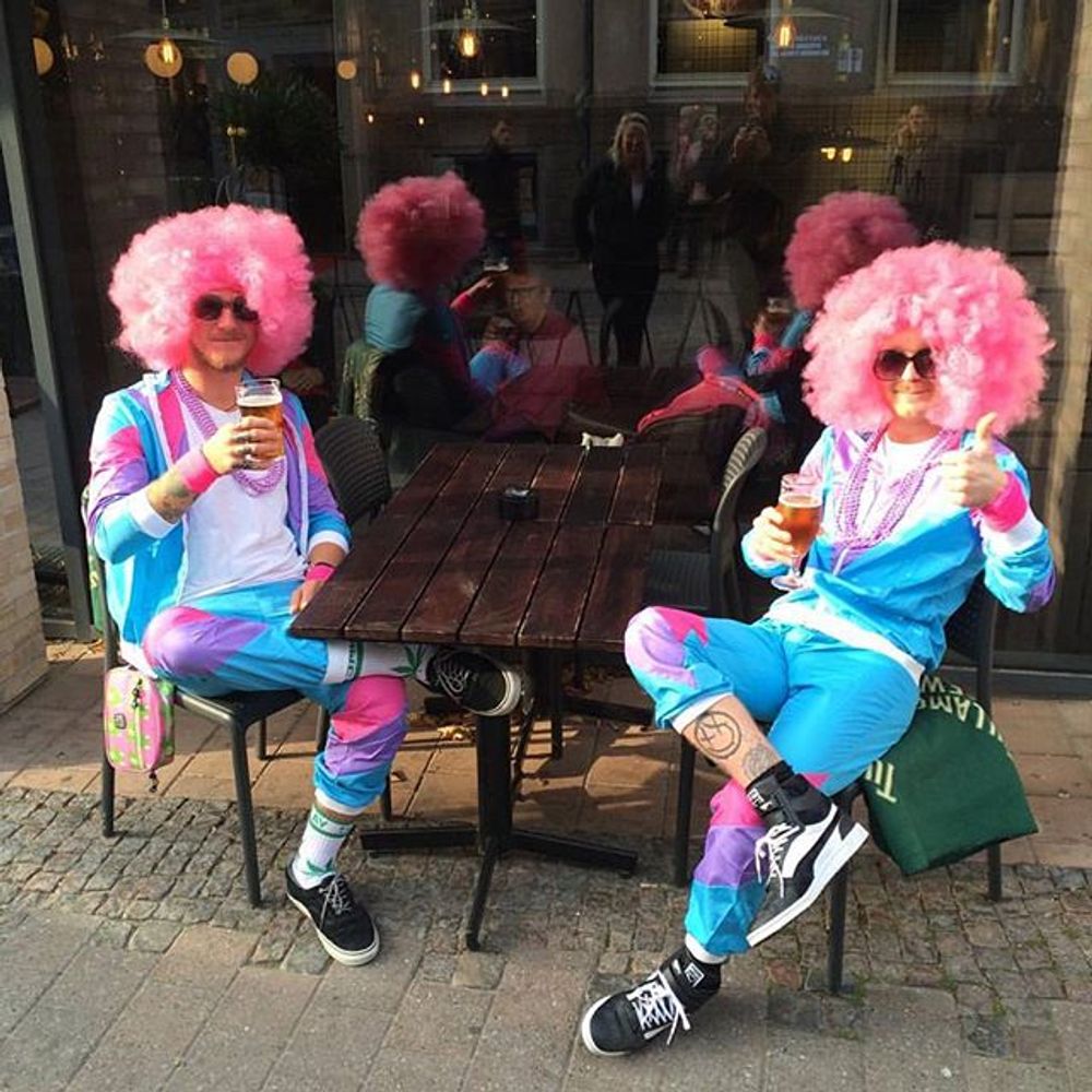 80-tals Träningsoverall Ljusblå Maskeraddräkt
