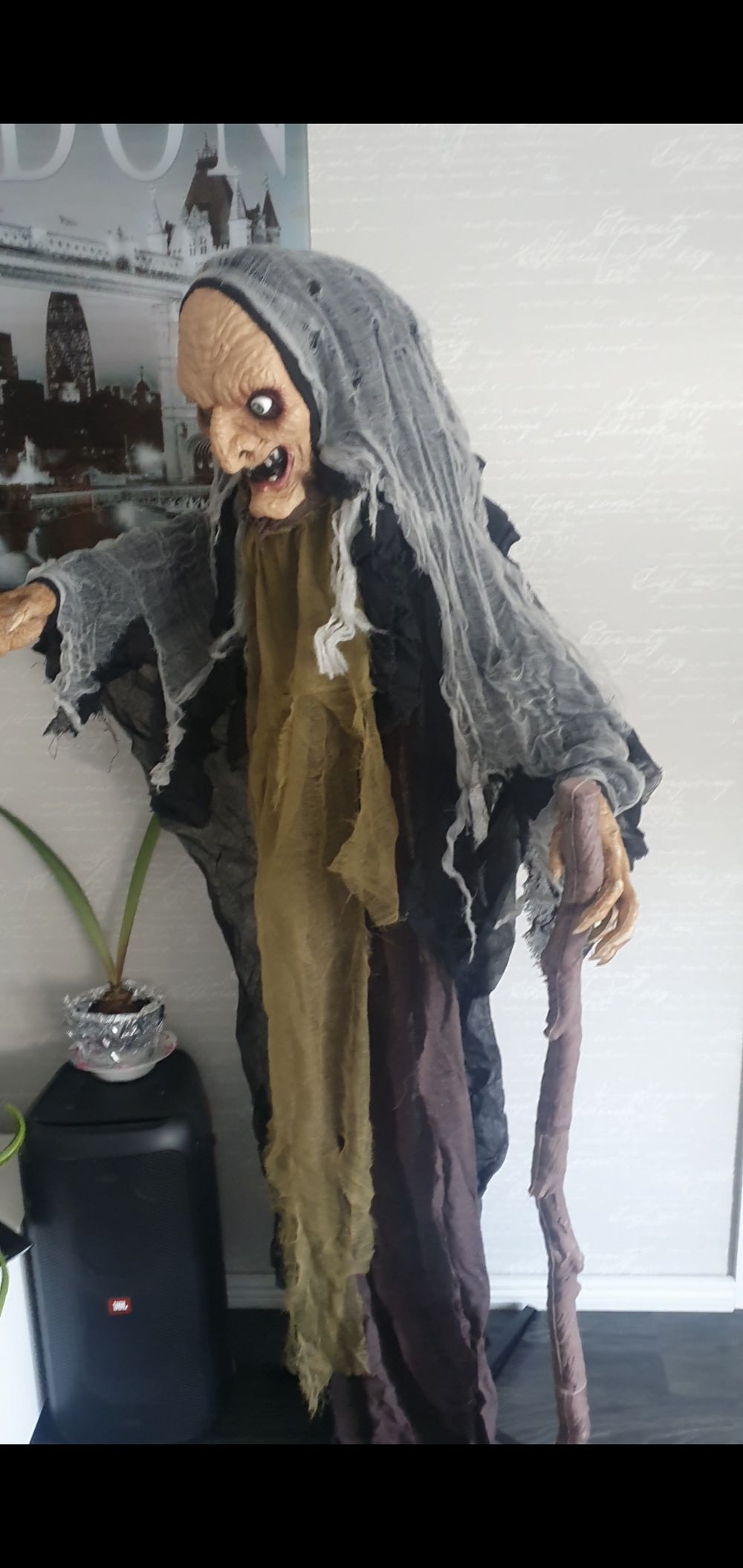 Animert Heks med Lys og Lyd Prop