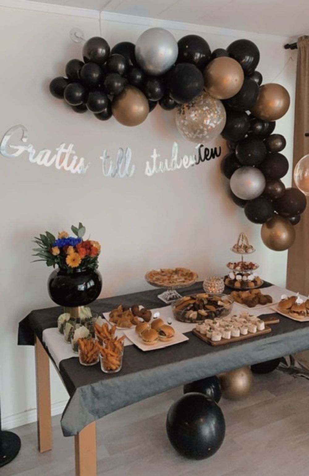 Ballonbue Sæt Sort/Guld