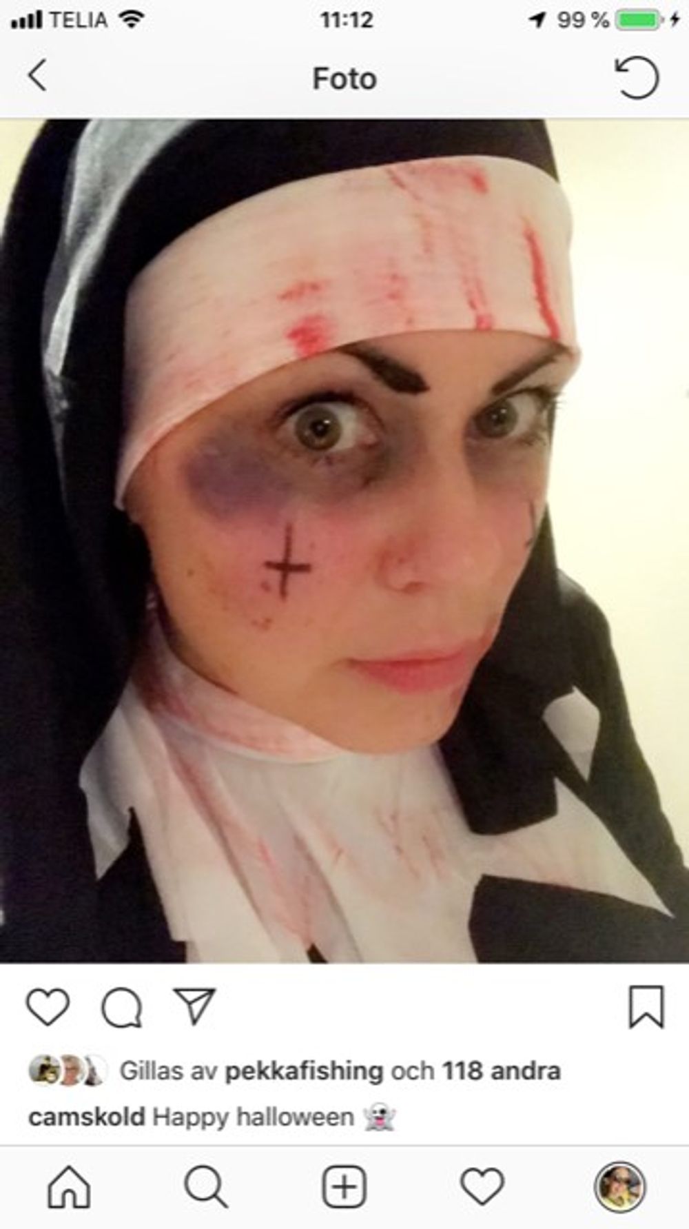 Blodig Nonne Kostume