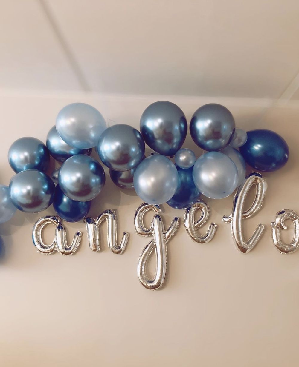 Bogstavballon Script Sølv