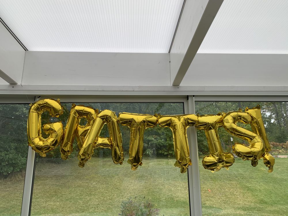 Bokstavsballonger Grattis!