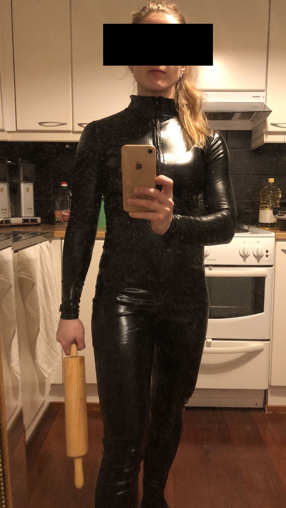 Catsuit Musta Naamiaisasu