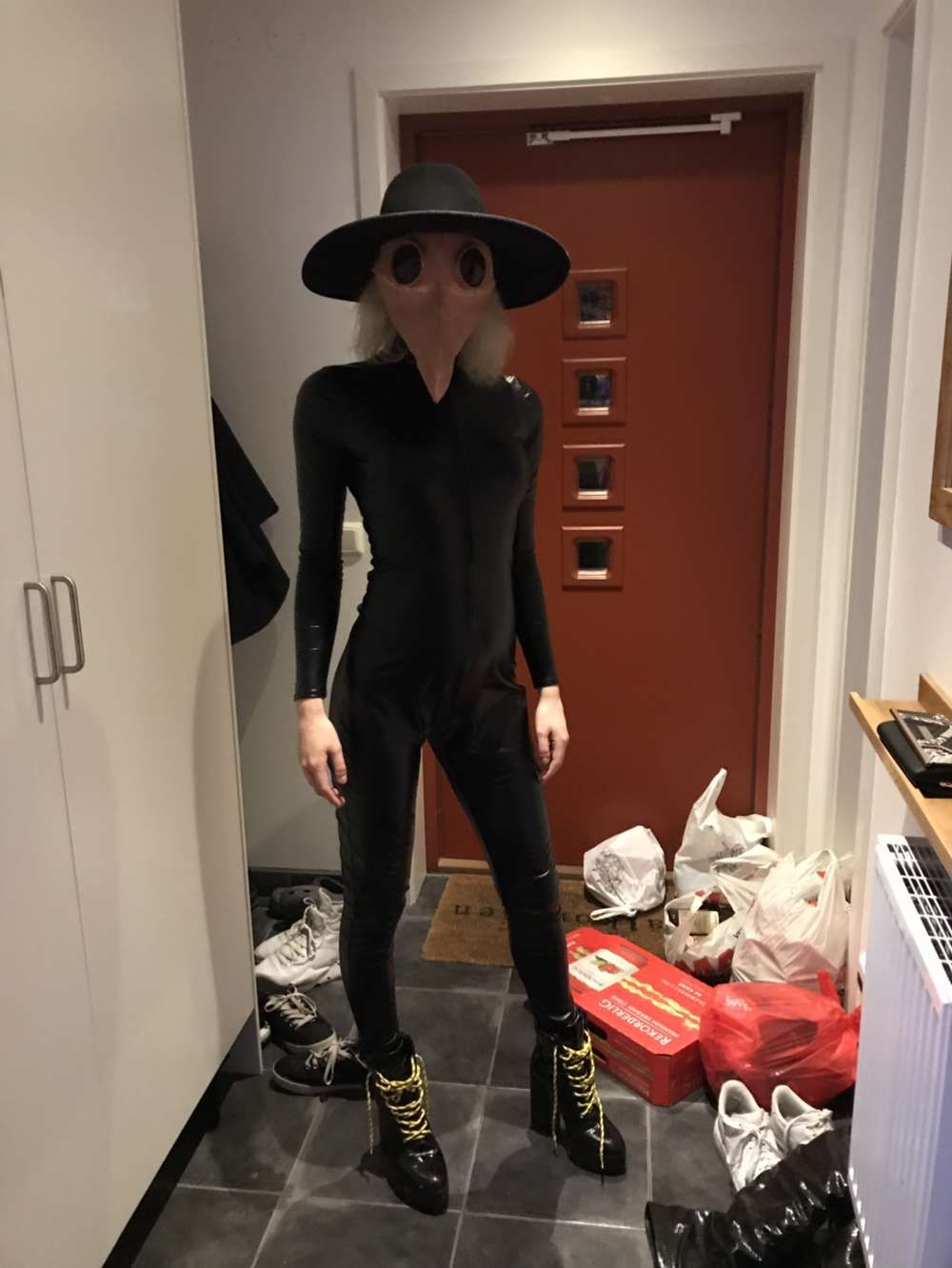 Catsuit Musta Naamiaisasu