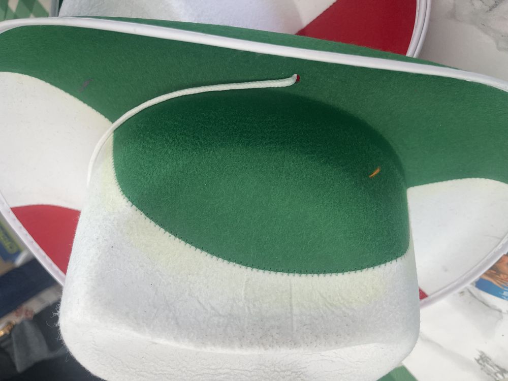 Cowboyhatt Grön/Vit/Röd